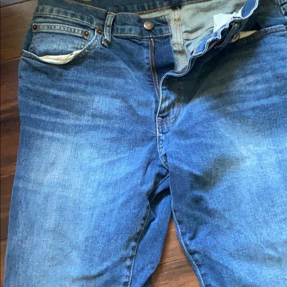 J crew straight leg jeans nice size 34 waist 42l